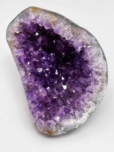 120g natural Amethyst geode with deep purple druzy Quartz crystal cavity