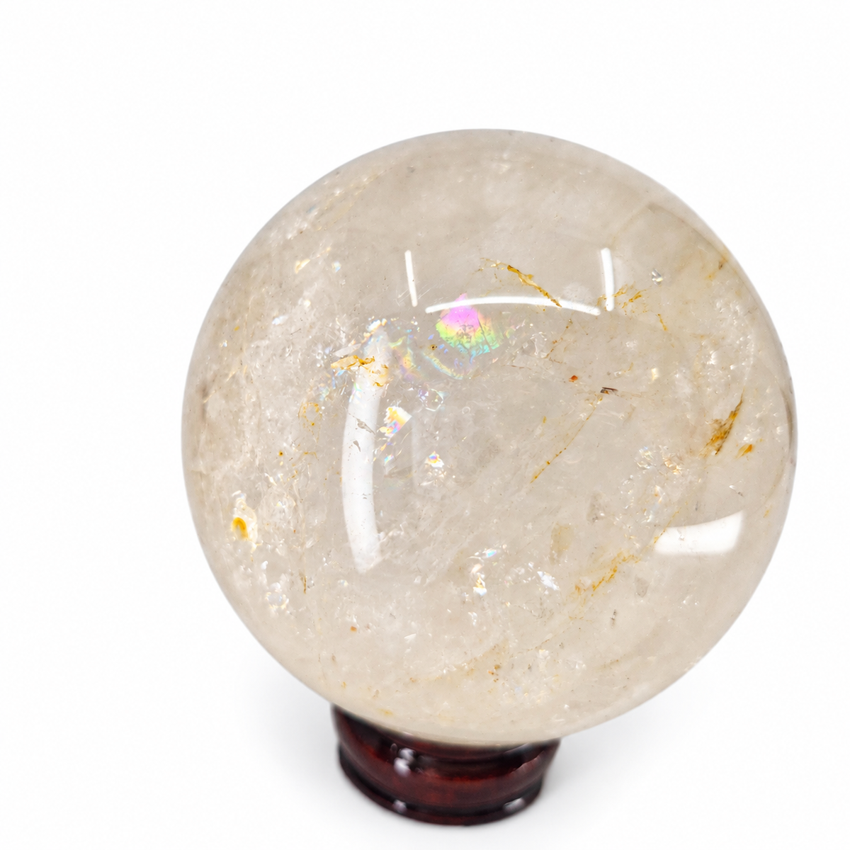 Large Clear Quartz Sphere with Rainbows