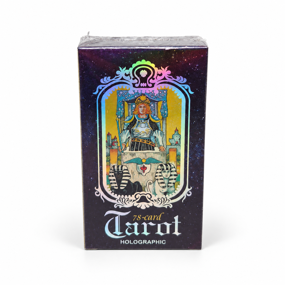 Holographic Classic Tarot 78-card deck with traditional tarot artwork