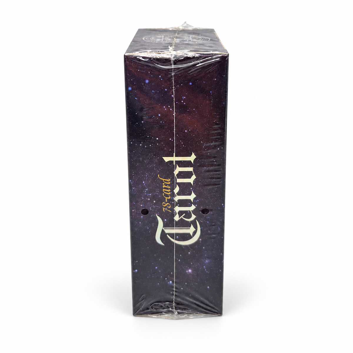 Side view of sealed Holographic Classic Tarot 78-card deck