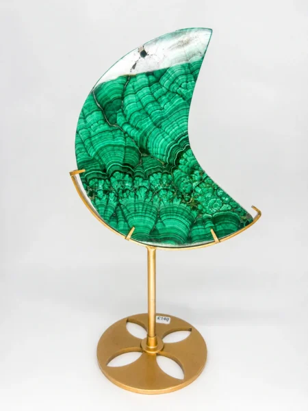 Malachite Crescent Moon Carving