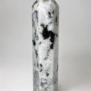 Natural Moonstone Tower with black inclusions and subtle flash