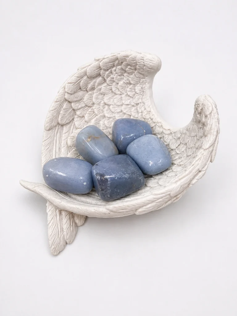 Natural polished Angelite tumble stones