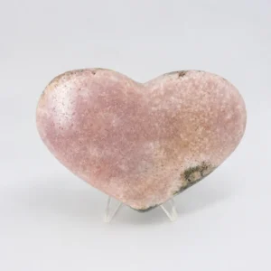 Natural Pink Amethyst Heart with soft blush colouring and subtle sparkling druzy crystal.