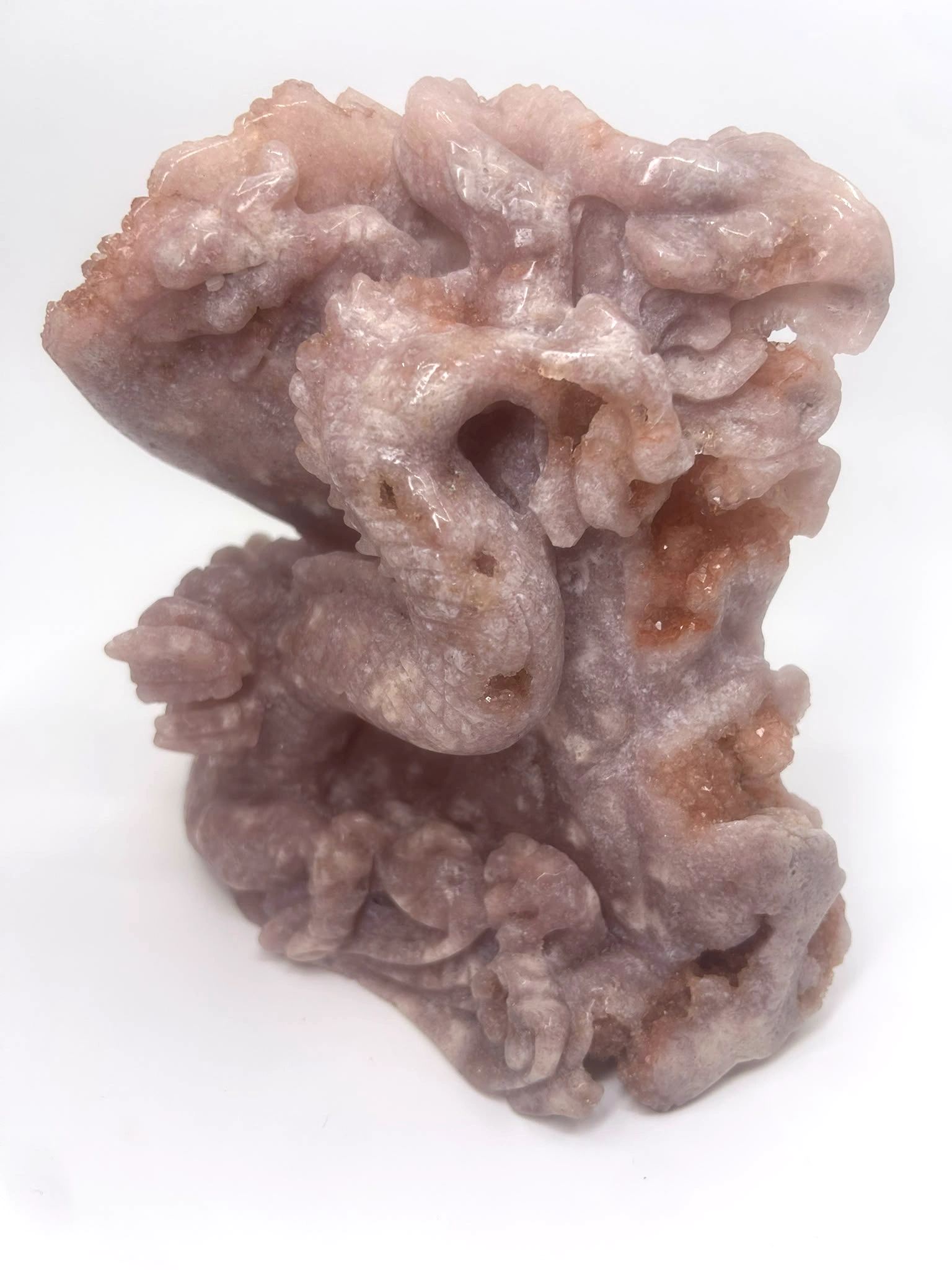 Pink Amethyst Dragon Carving with Druzy - Image 3