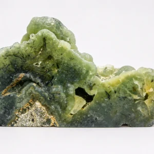 Natural Prehnite freeform point with Epidote inclusions